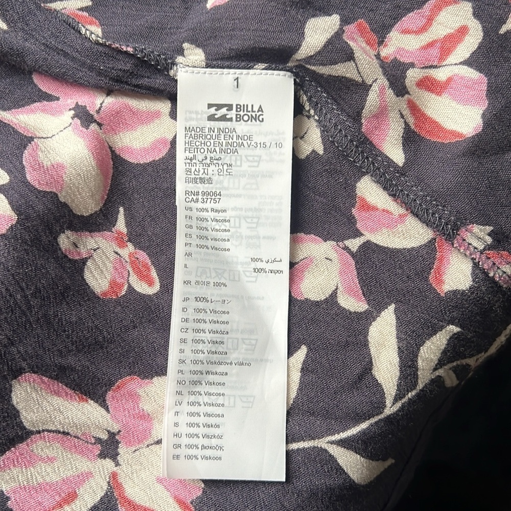 Billabong Salty Shoreline Kimono in Ink Size M/L - Picture 10 of 11